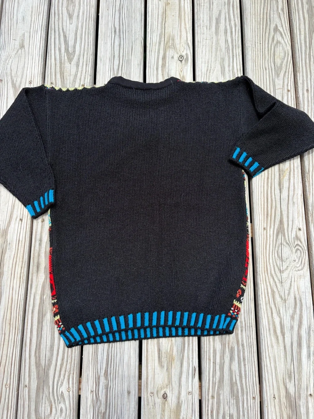 Choice Vintage Multicolor Geometric Knit Sweater Made in England  Size M Acrylic